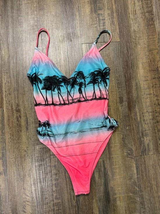 Zara Other - Zara Accessories Tropical Ombre Palm One-Piece Swimsuit - Pink & Teal Small